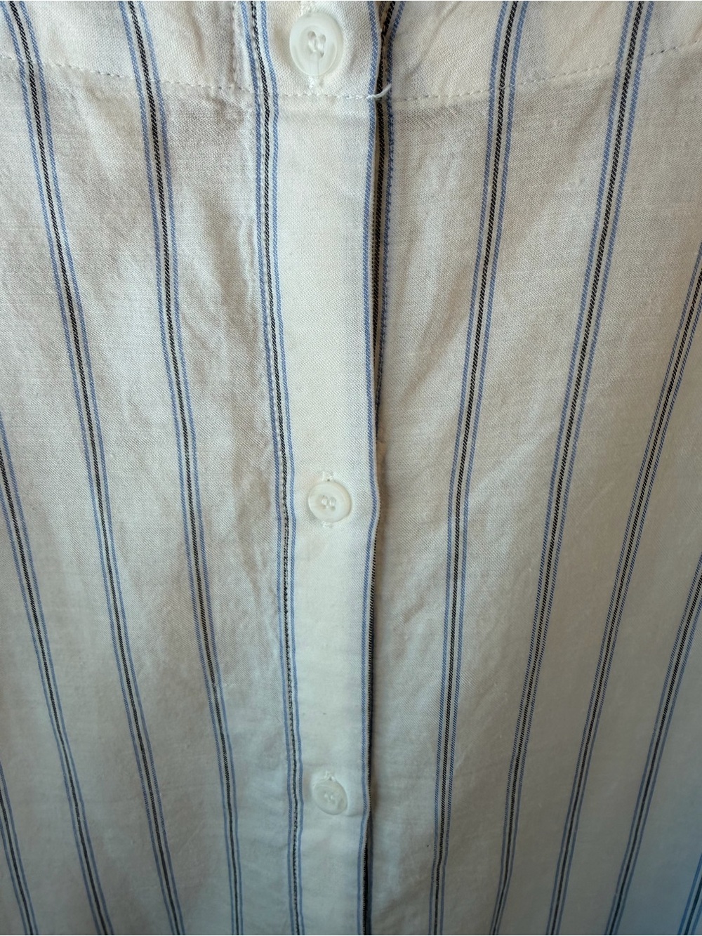 Cloth & Stone; Anthropolgie White and Blue Striped relaxed Cotton Boxy Top XL - Picture 8 of 13